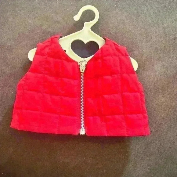 American Girl Doll Reversible Vest – Red & Navy Quilted Zip-Up - Picture 3 of 3